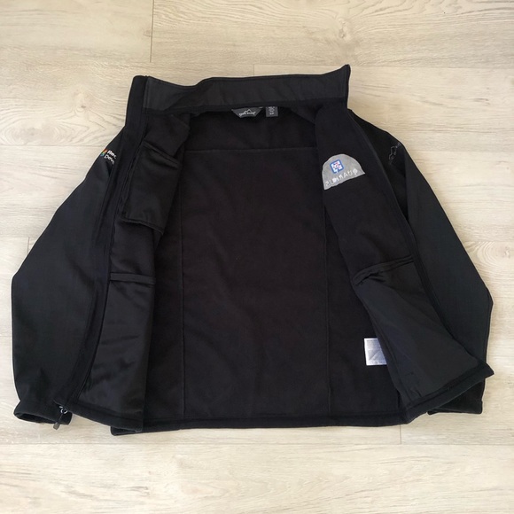 Red Hat Eddie Bauer Men’s Shaded Crosshatch Soft Shell Black Jacket - Picture 9 of 16